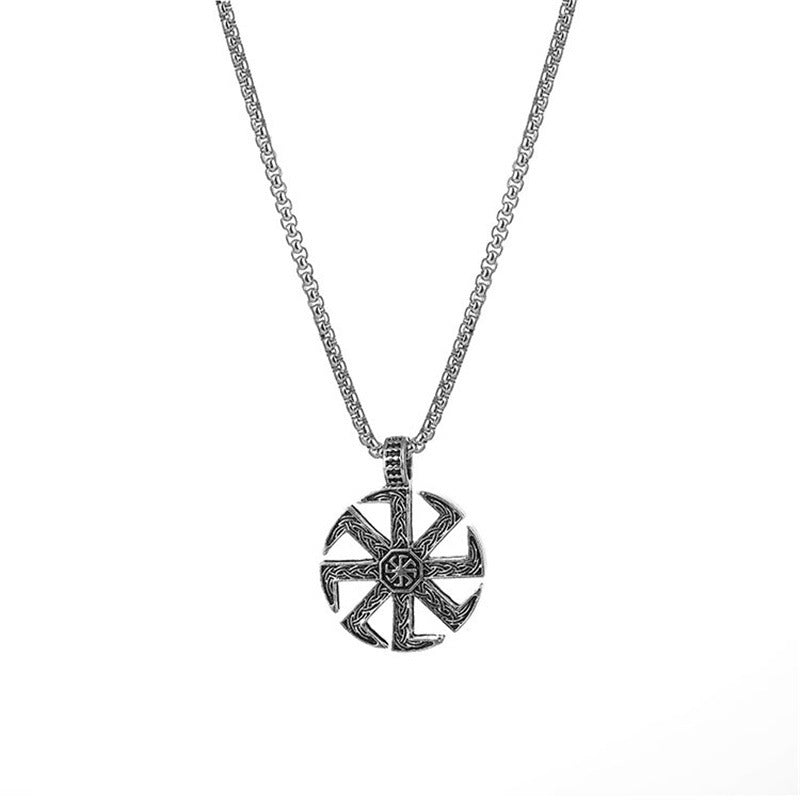 WISH New Viking Slavic Rune Logo Stainless Steel Amulet Necklace