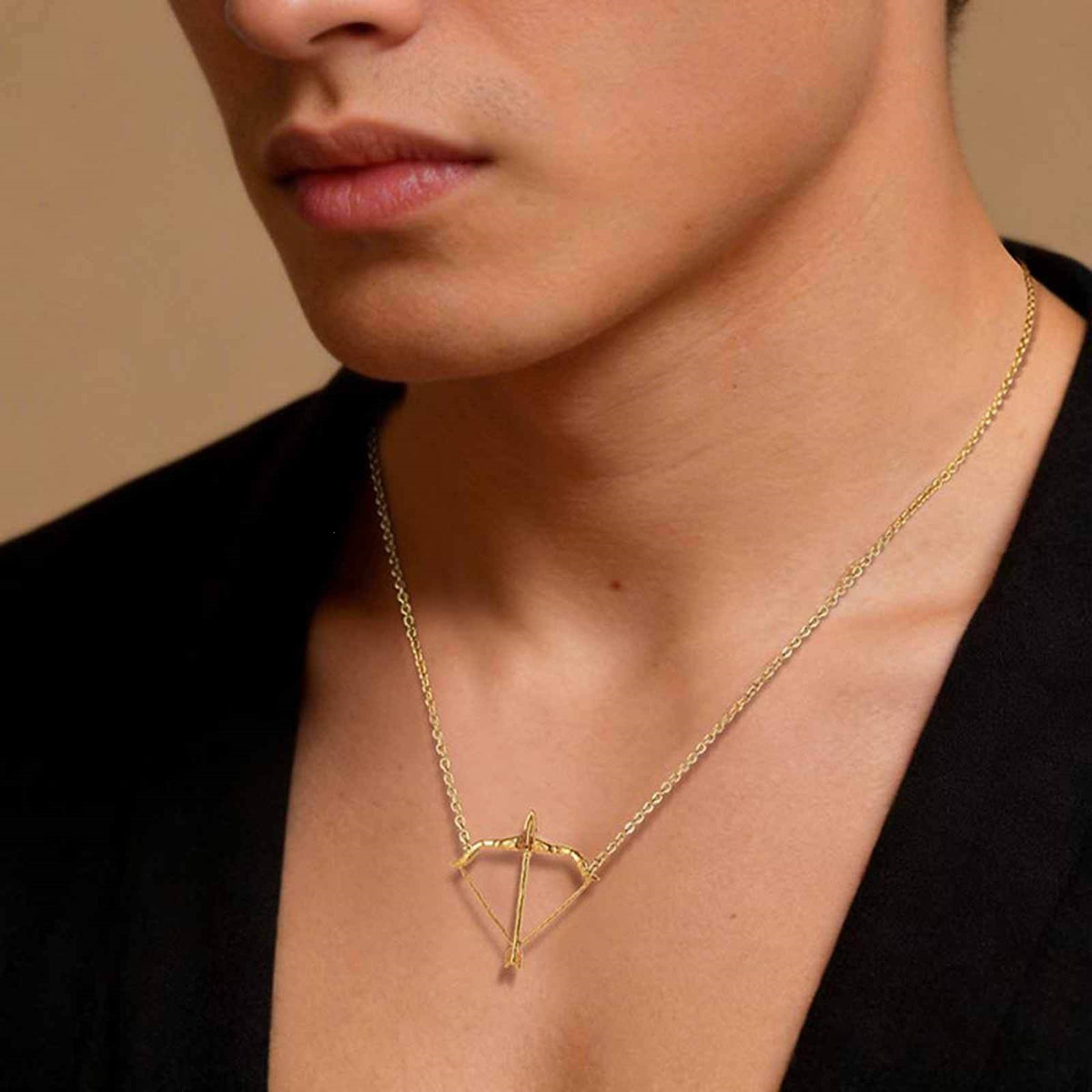 Necklace Design Stainless Steel Bow & Arrow Men's Necklace Young