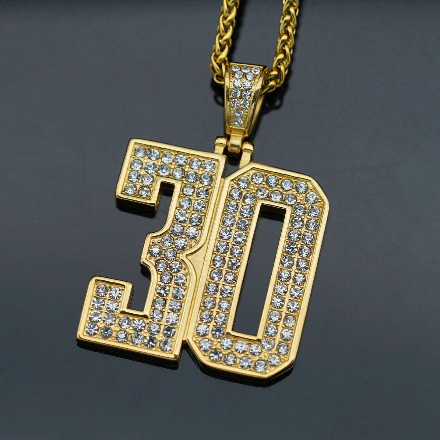 Zircon Necklace – Statement Hip Hop Jewelry In Gold Plated Stainless Steel Pendant