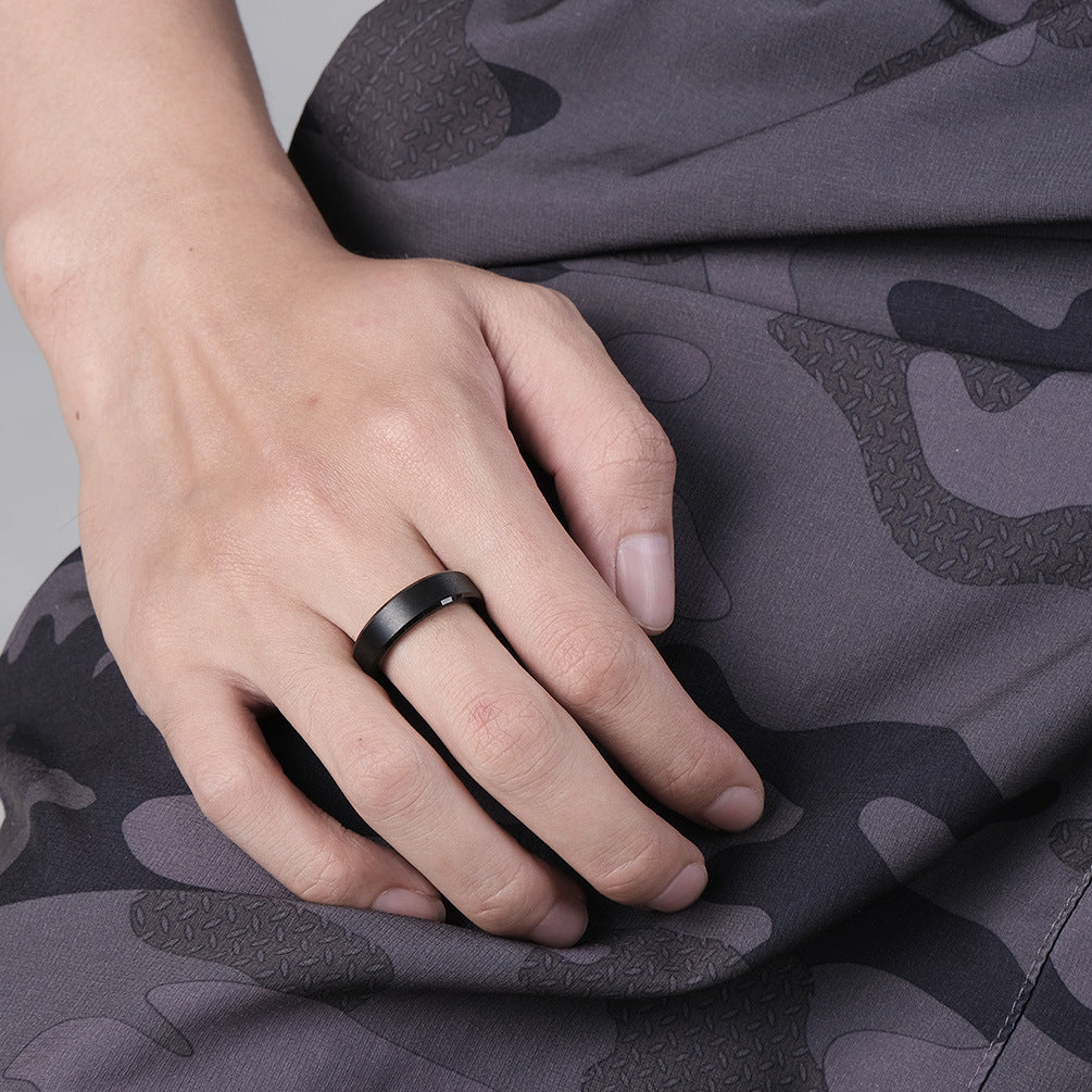 Stylish Black Matte Tungsten Steel Ring for Men 6/8/10mm