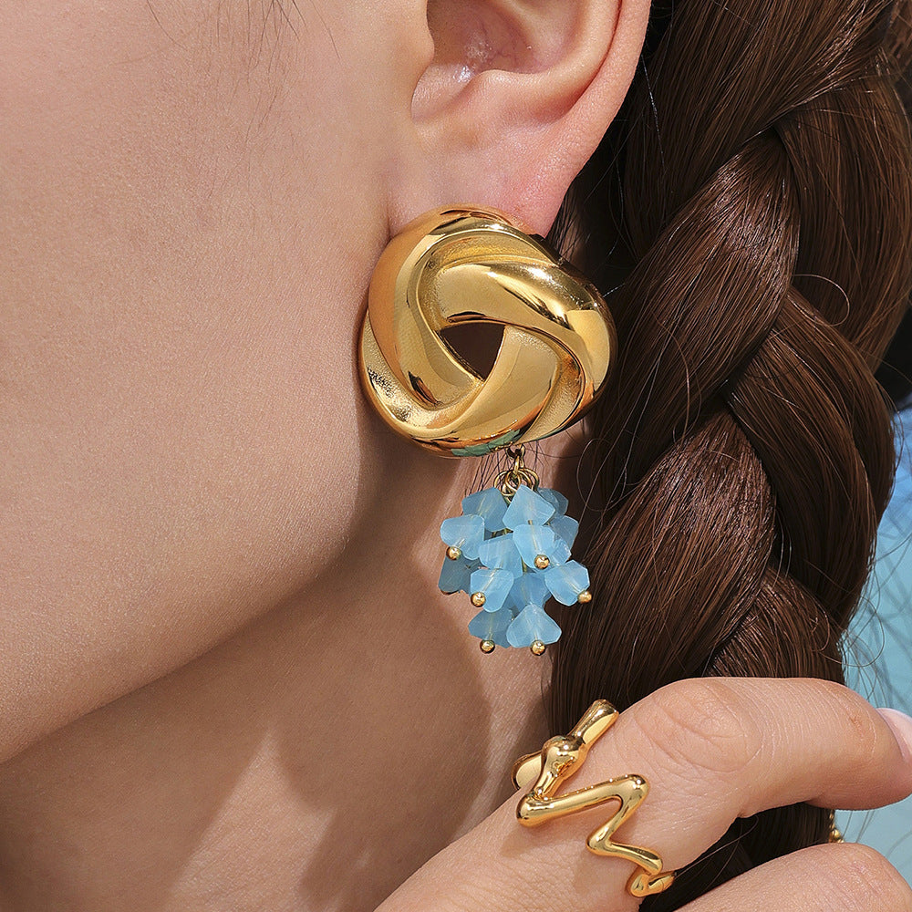 Planderful Geometric Tassel Stained Glass Earrings Women