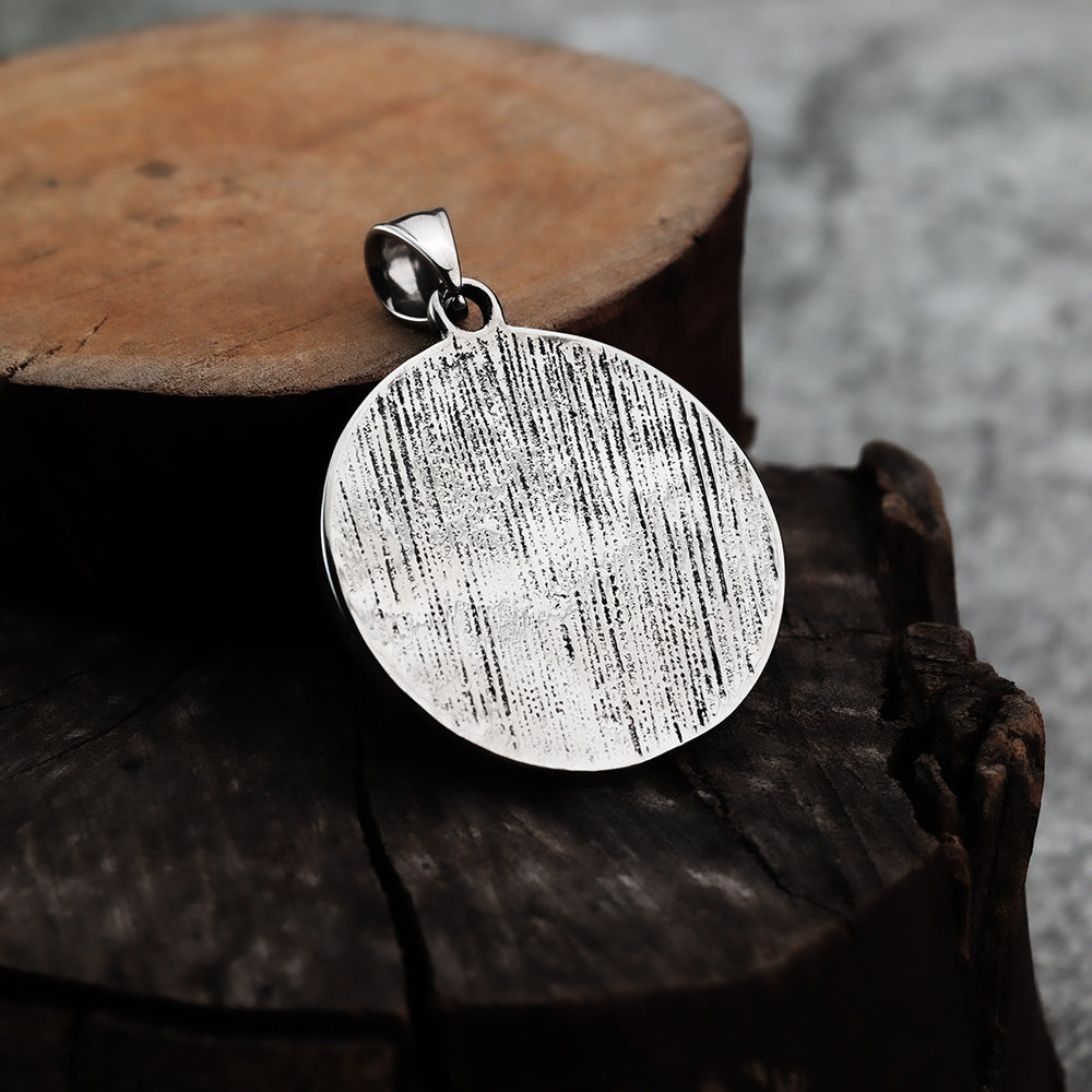Viking Pendant Necklace Titanium Steel Personalized Retro Norse Legacy Jewelry For Men Planderful