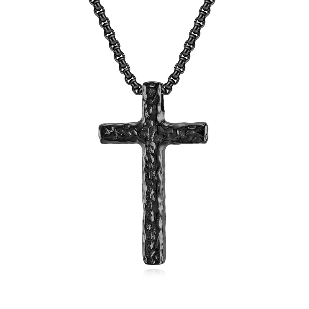 Cross-Border Retro Stainless Steel Cross Necklace for Men