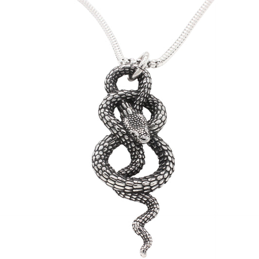 Planderful Jewelry Men's Titanium Steel Snake Pendant Retro Style Personalization Necklace