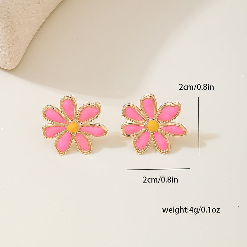 Planderful Vienna Verve Daisy Flower Stud Earrings for Women