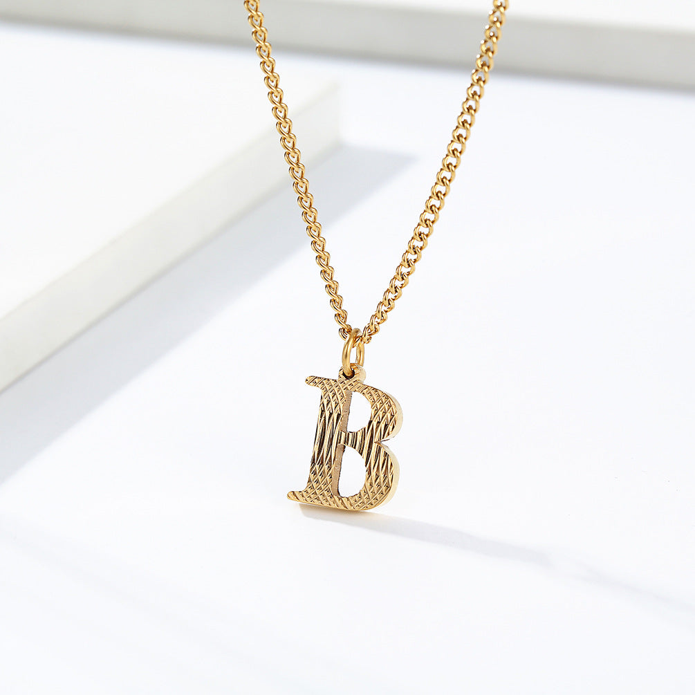 Planderful Everyday Genie Gold Plated Letter Surname Pendant For Couples Unisex Premium Magazine Style Jewelry