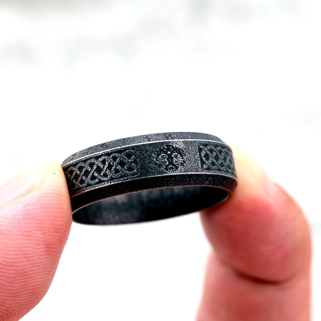 Vintage Tree of Life Stainless Steel Men's Ring