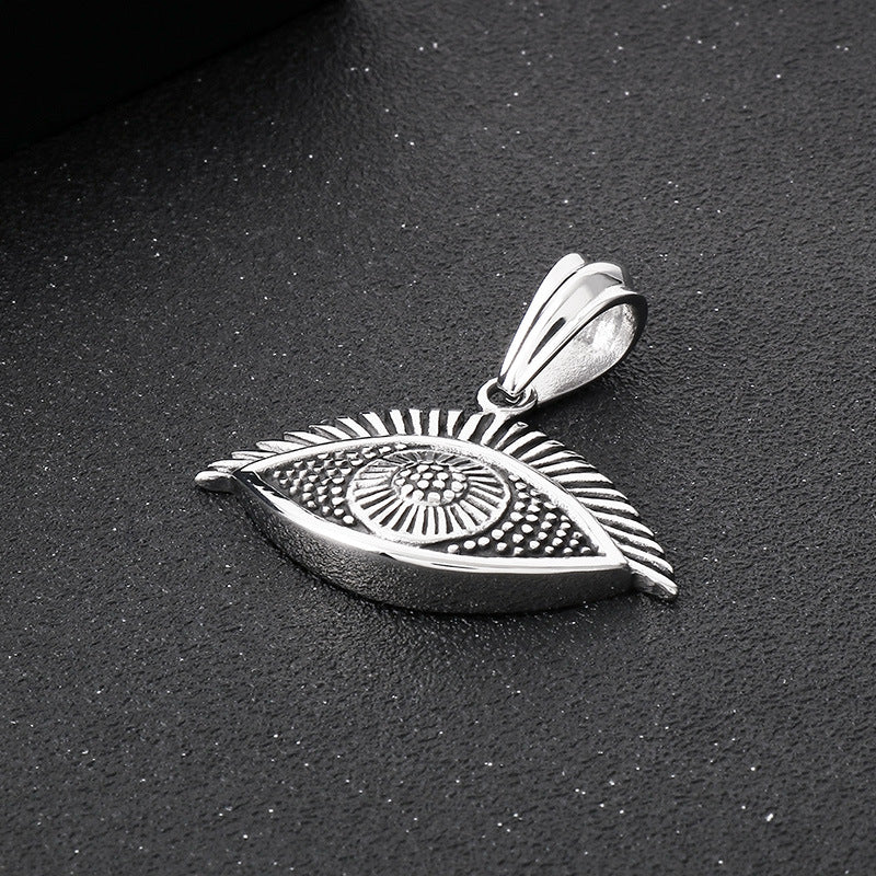 Old Creative Turtle Pendant, Retro Polka Dot Flower Turtle Devil's Eye Titanium Necklace
