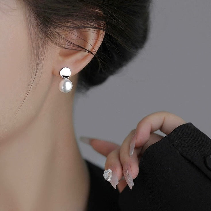 Minimalist Pearl 925 Sterling Silver Women's Earrings
