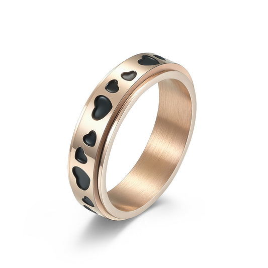 Planderful Heart Shaped Rotating Rings For Stress Relief Unisex Fashion Accessory For Men And Women