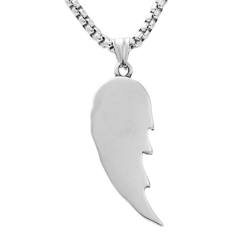 Titanium Steel Punk Feather Pendant Necklace for Men - Retro Trendy Animal Design by Planderful