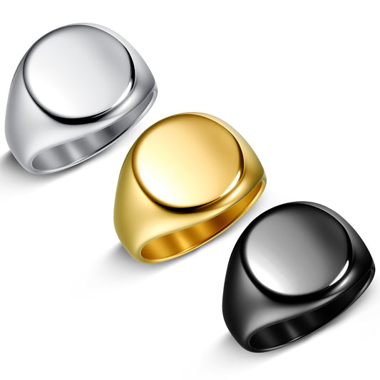 Planderful Premium Titanium Steel Ring For Men And Women Unisex Round Seal Design Everyday Genie