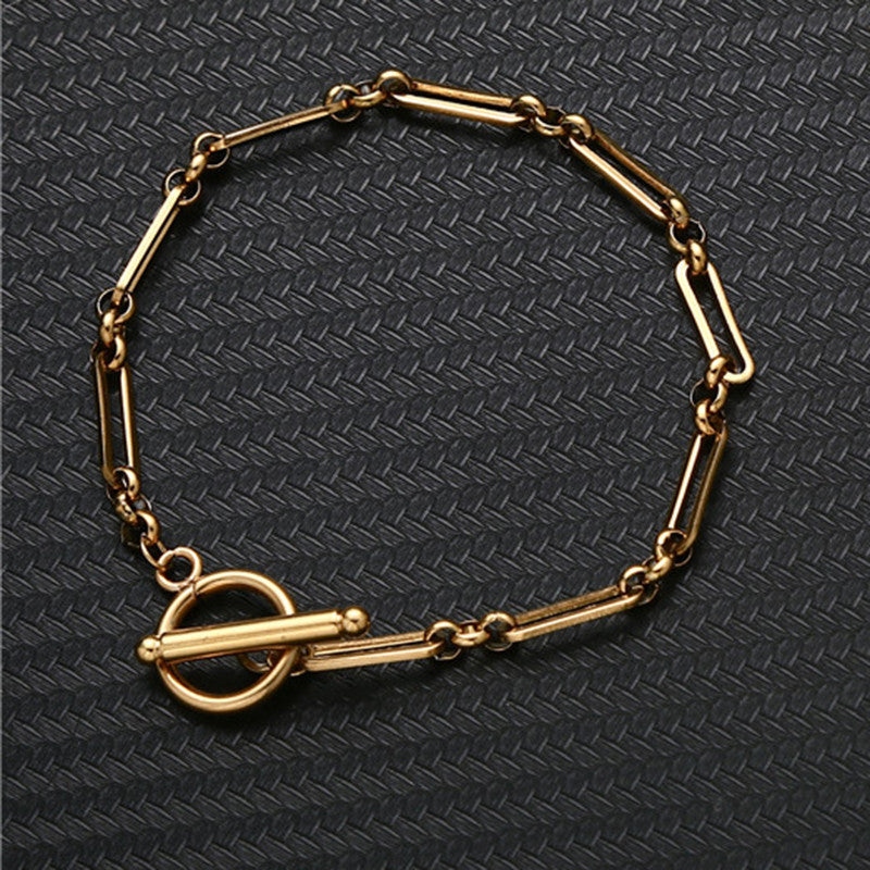 Planderful Jewelry Bamboo Chain Necklace OT Buckle Steel Hip Hop Necklace For Women