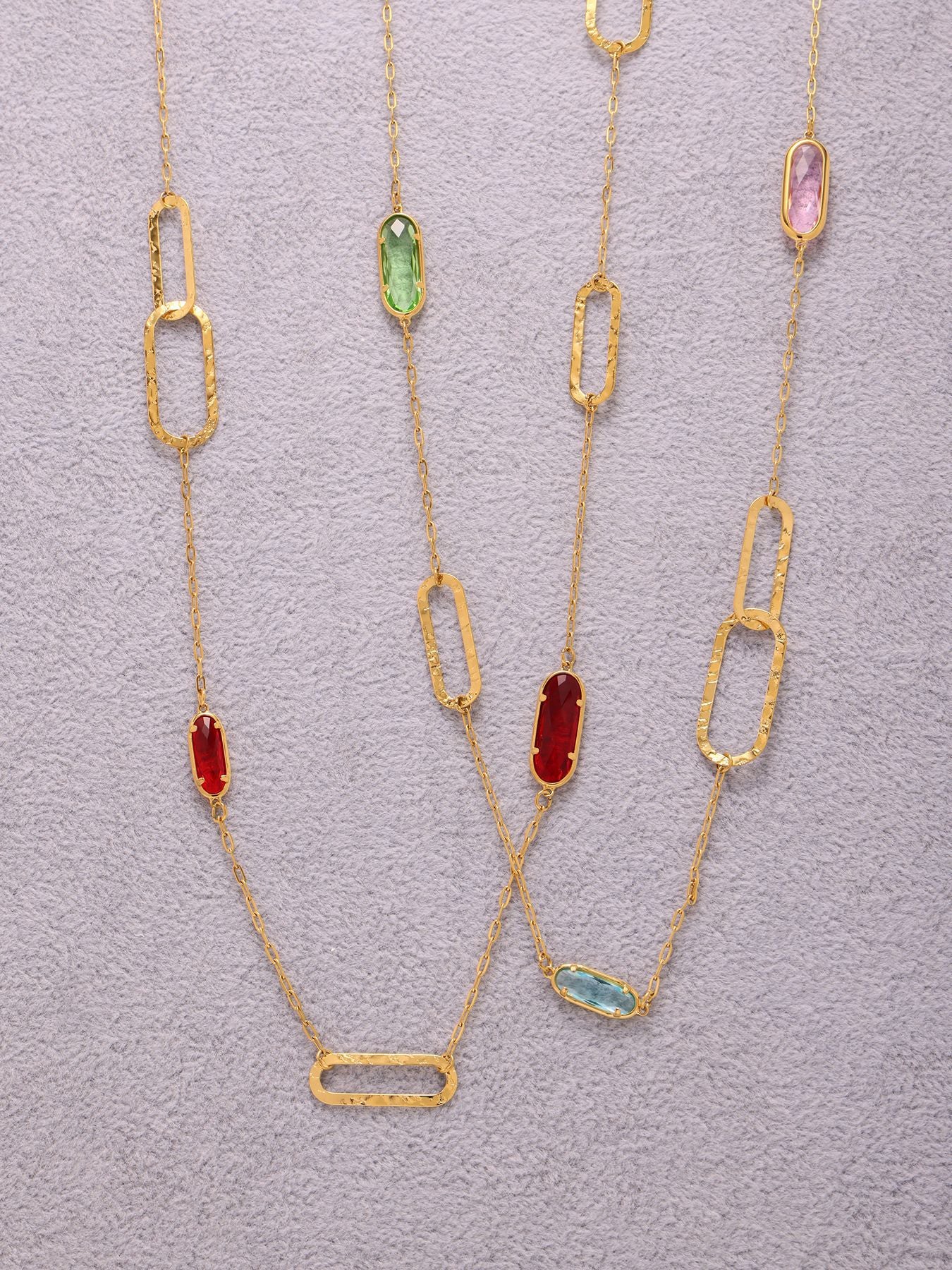 Planderful Transparent Glass Clavicle Necklace Double Layer