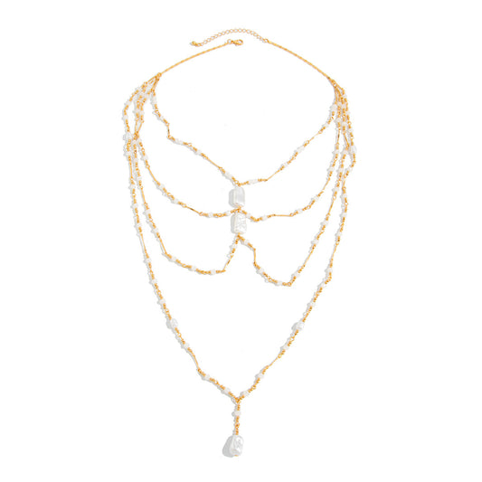 Baroque Pearl Crystal-Style Y-Necklace
