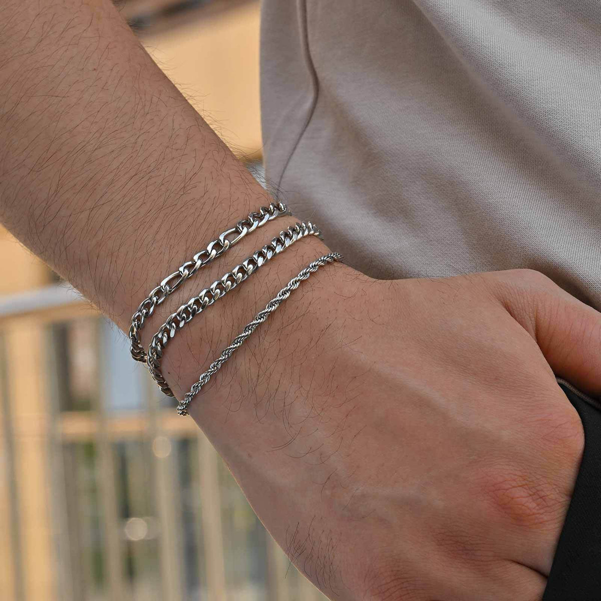 Snake Braided Stainless Steel Bracelet for Men