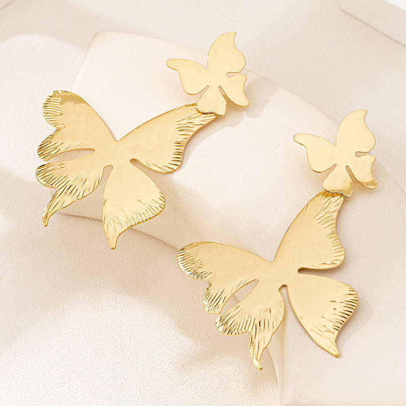 Planderful Vienna Verve Earrings – Exaggerated Metal Butterfly Design
