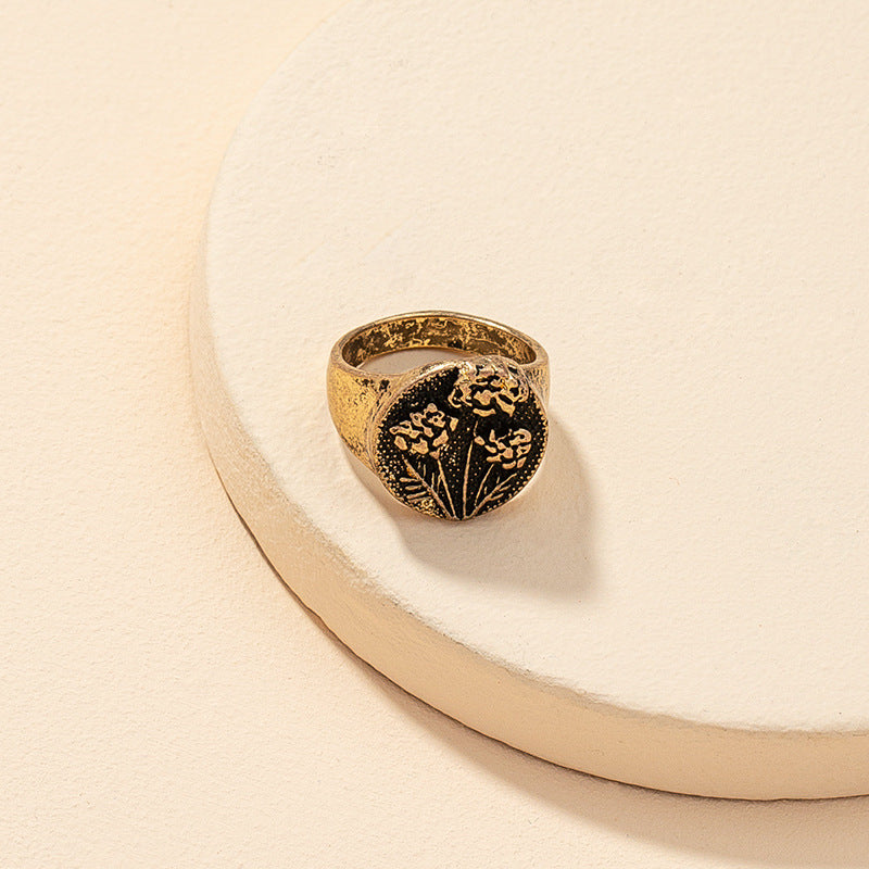Wholesale Vienna Verve Flower Ring - Vintage Handcrafted Metal Jewelry