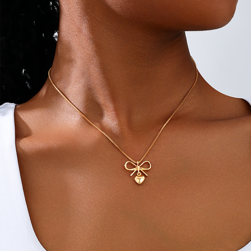 Planderful Vienna Verve Necklace – Elegant Metal Bow Design