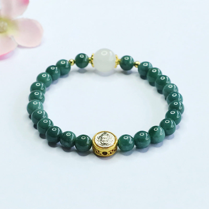 Blue Water Jadeite Classic 6.8 mm Beaded Bracelet
