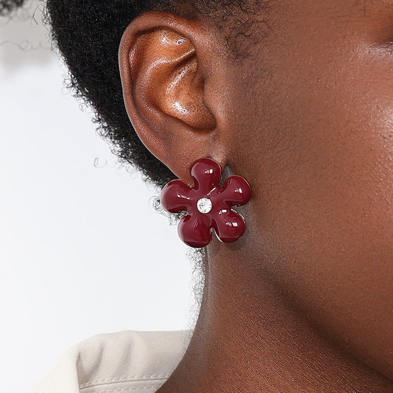 Planderful Vienna Verve Earrings – Summer Fresh Metal Color Zircon-Encrusted Design