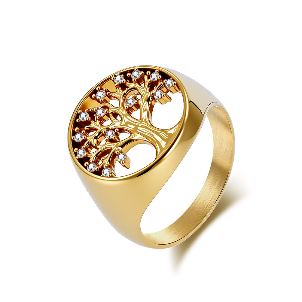 Planderful Tree Of Life Ring For Women Durable Titanium Steel Nordic Celtic Heritage Jewelry Everyday Genie Collection