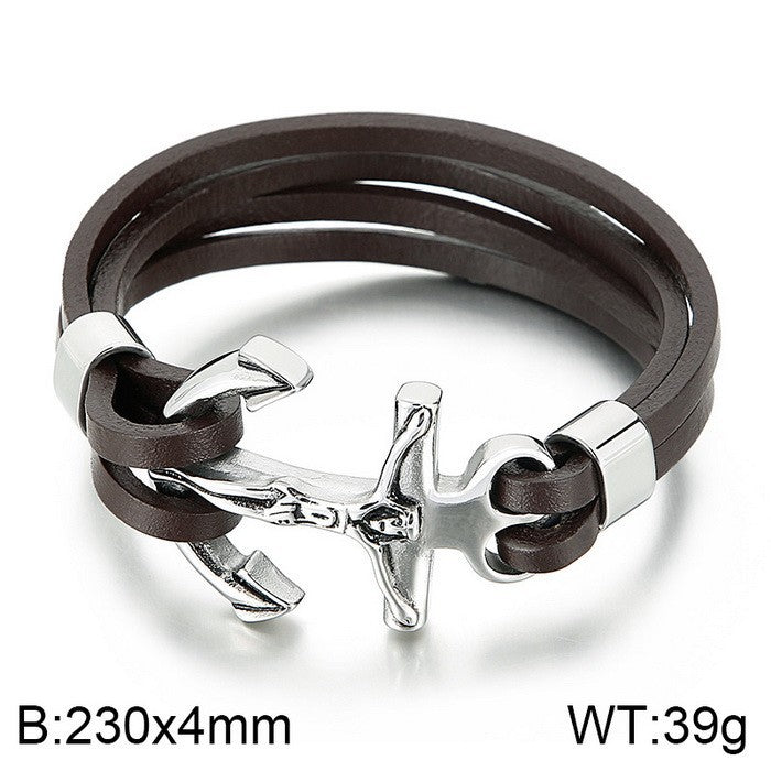 Planderful Vintage Viking Quake Bracelet For Men Navy Style