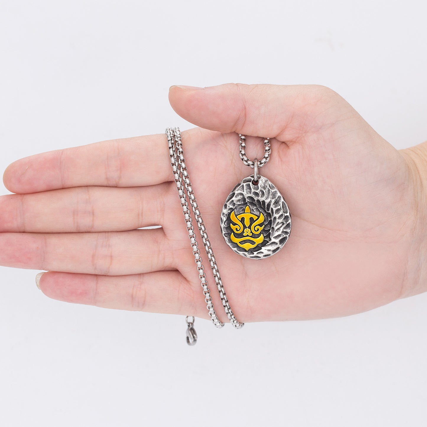 Titanium Steel Necklace – Elegant Mini Lion Dance Pendant for Men Planderful Everyday Guardian Jewelry