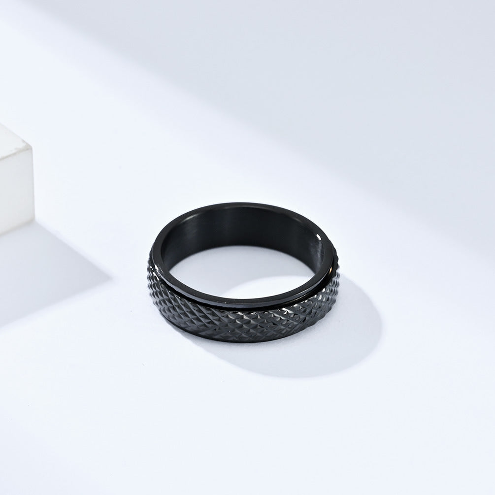Cross-Border E-Commerce Jewelry Titanium Steel Rotating Ring