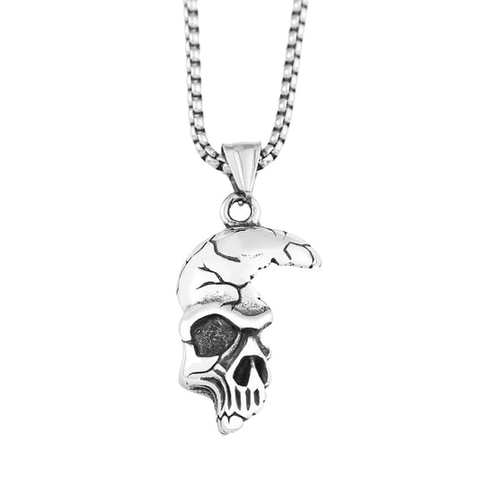 Foreign Trade New Retro Skull Titanium Steel Necklace for Men