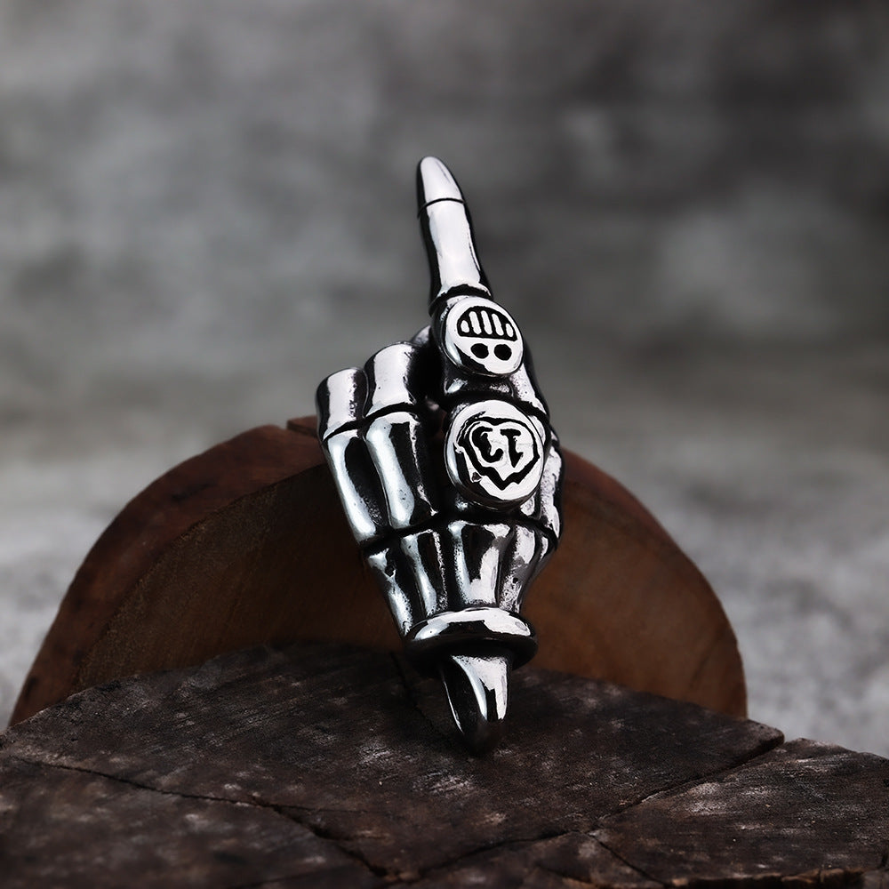 European and American Personality Finger Smiley Face Hip Hop Pendant for Men