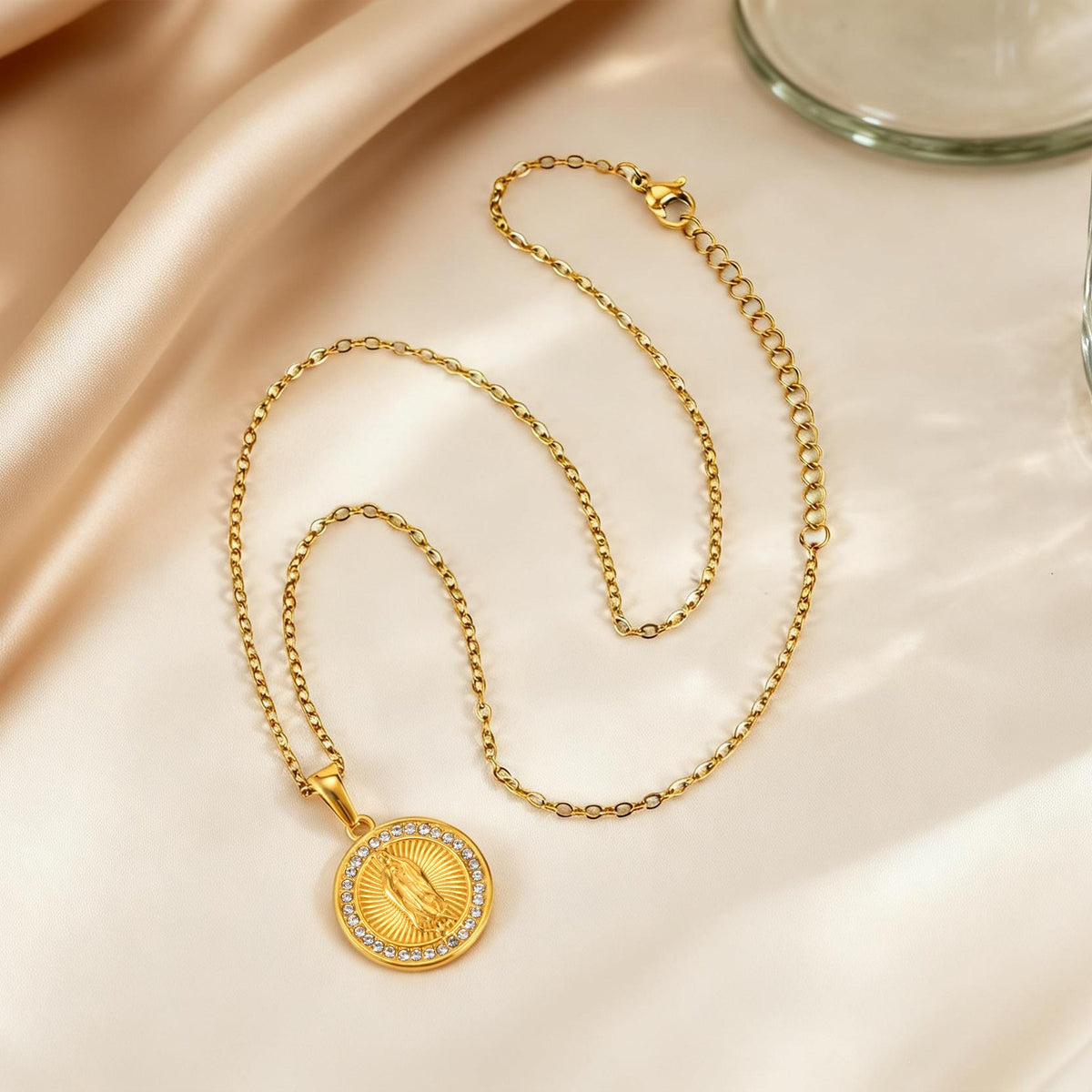 Zircon Vintage Stainless Steel Necklace