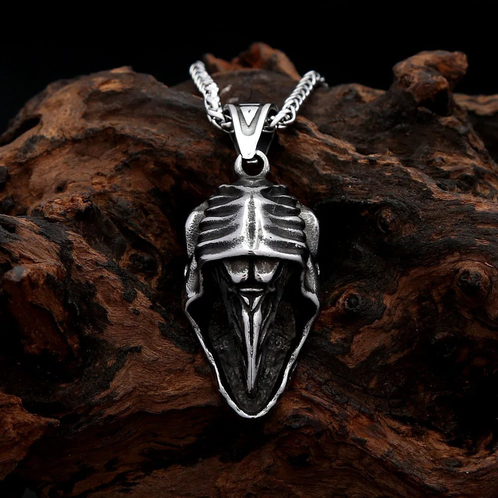 Vintage Skull Viking Stainless Steel Men's Pendant Necklace