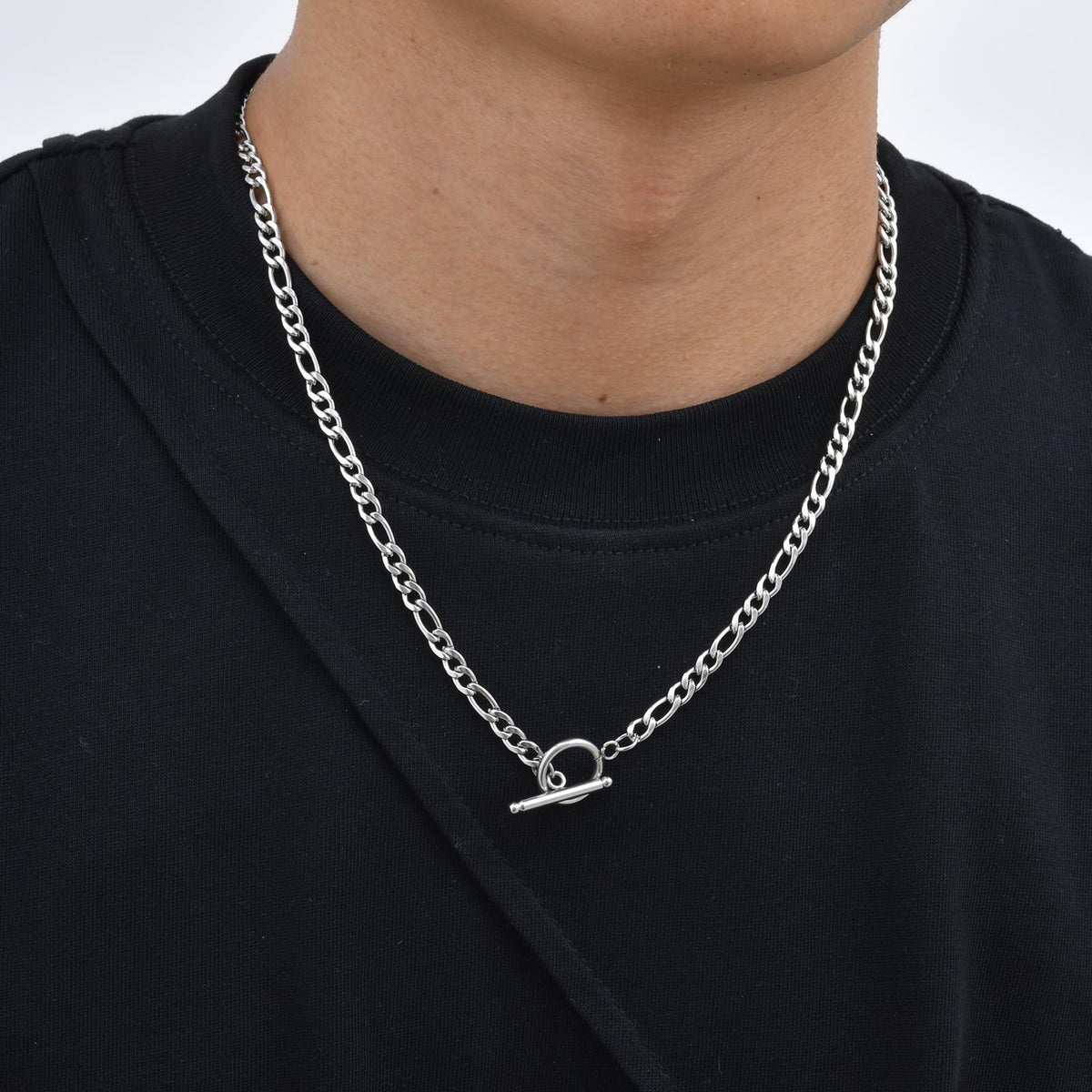 Men's Stainless Steel Three To One Nk Chain Ot Buckle Premium Necklace