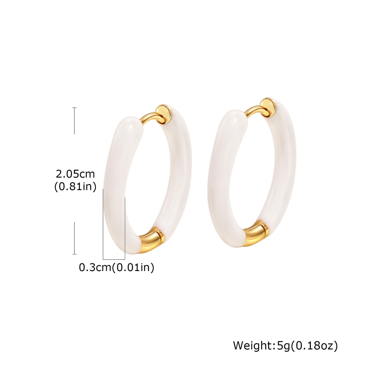 Colorful Enamel Oval Hoop Earrings