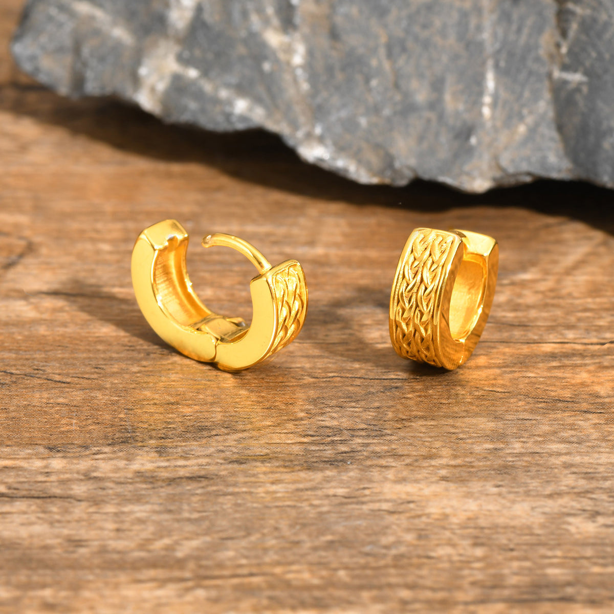 Modern Stainless Steel Earring — Single — Gold / Silver / Black