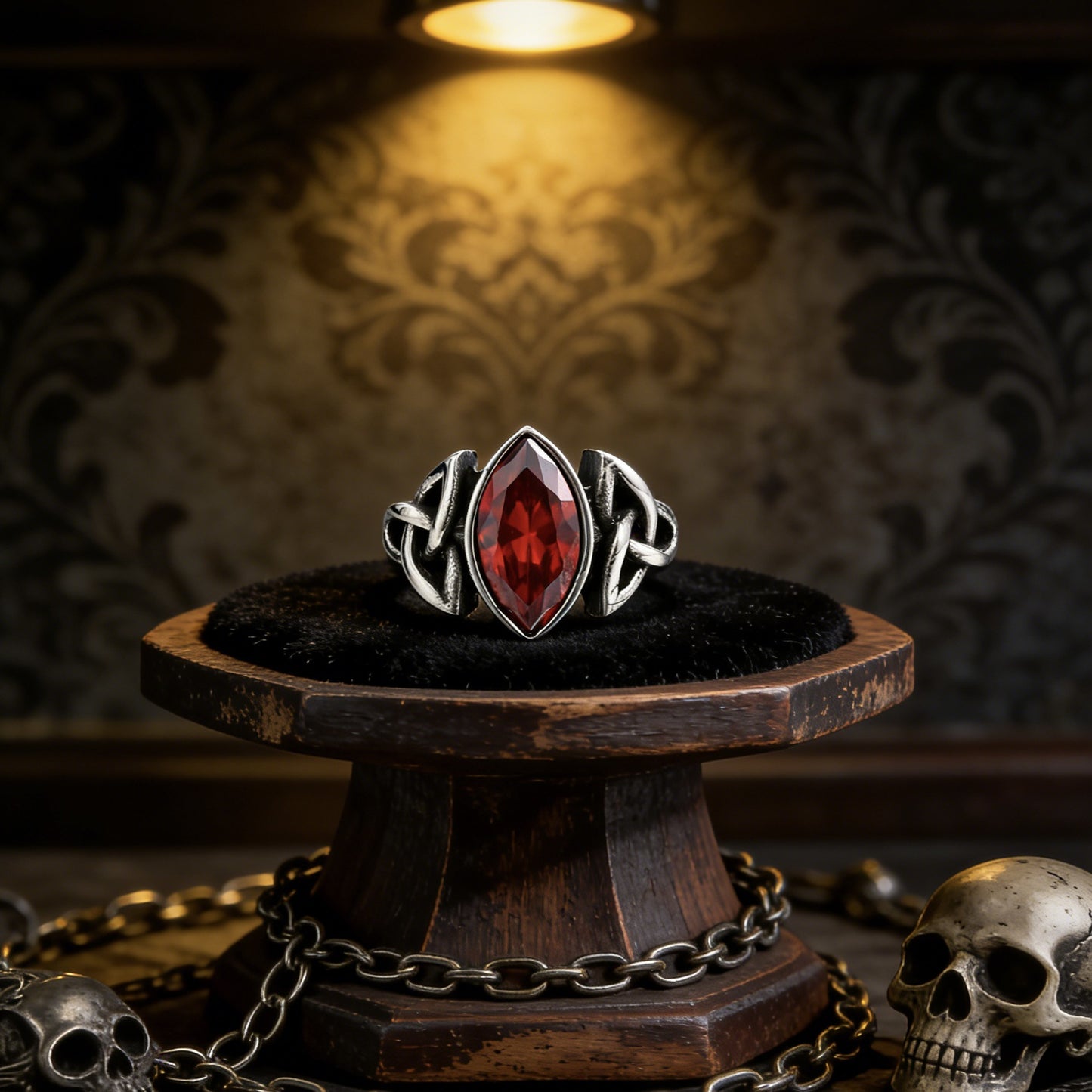 Planderful Stainless Steel Celtic Knot Ring For Men And Unisex Retro Titanium Zircon Accent