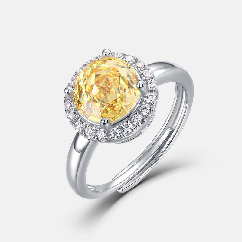S925 Sterling Silver Zircon Rose Ring
