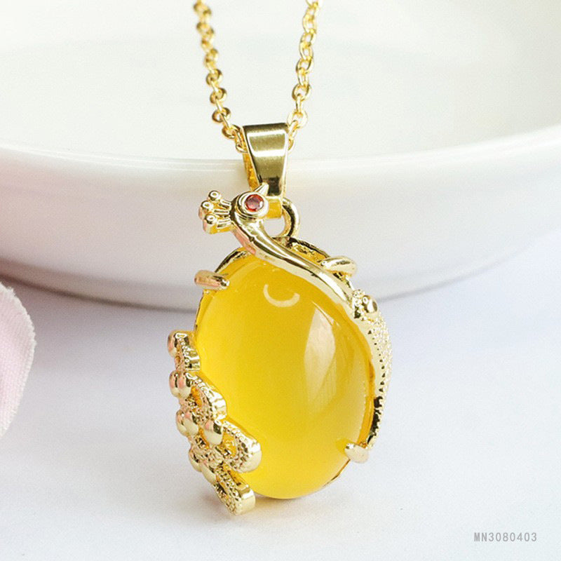 Chalcedony Phoenix Pendant — No Chain