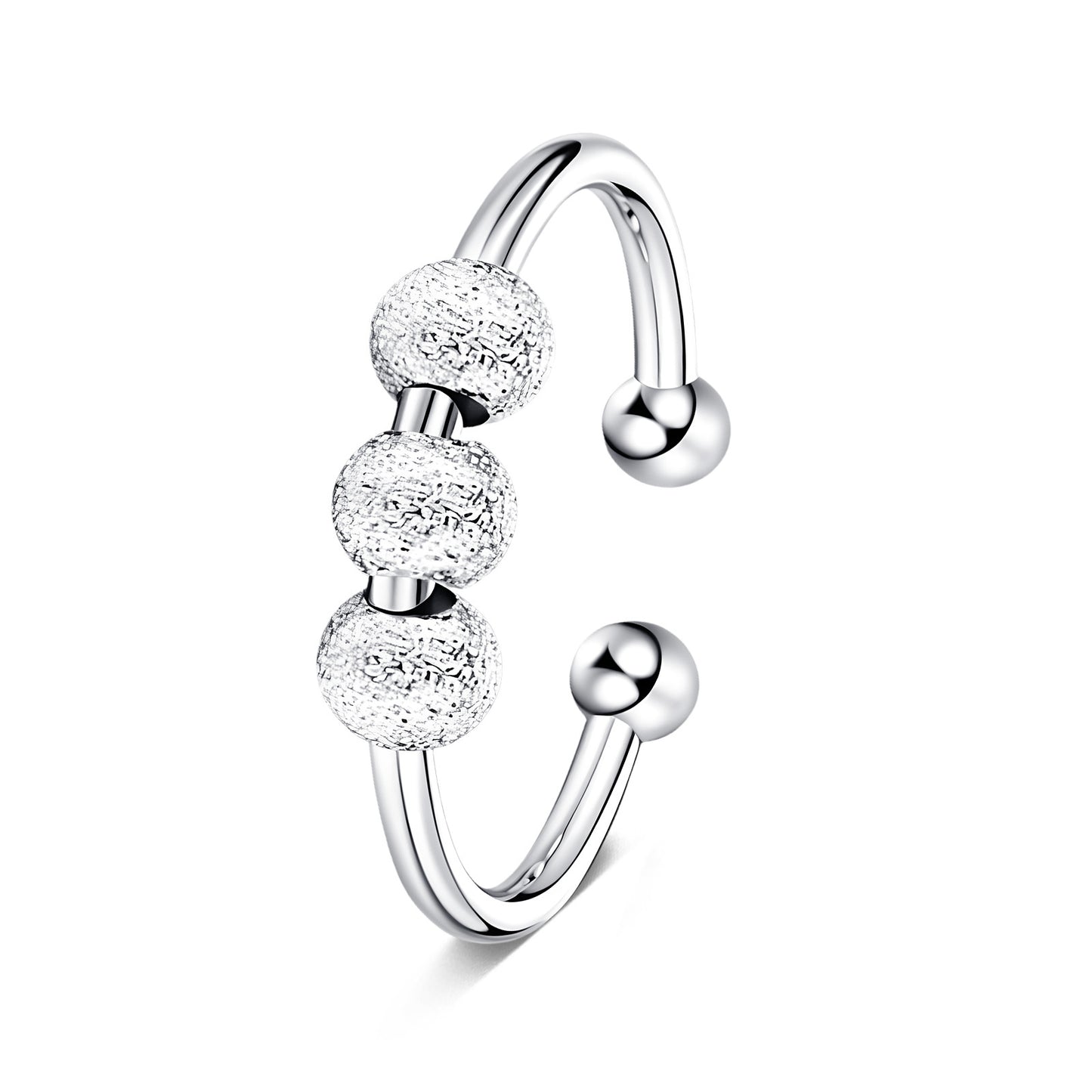 Planderful Rotatable Bead Ring For Anxiety Relief Adjustable Unisex Jewelry Calming Accessory For Men Women