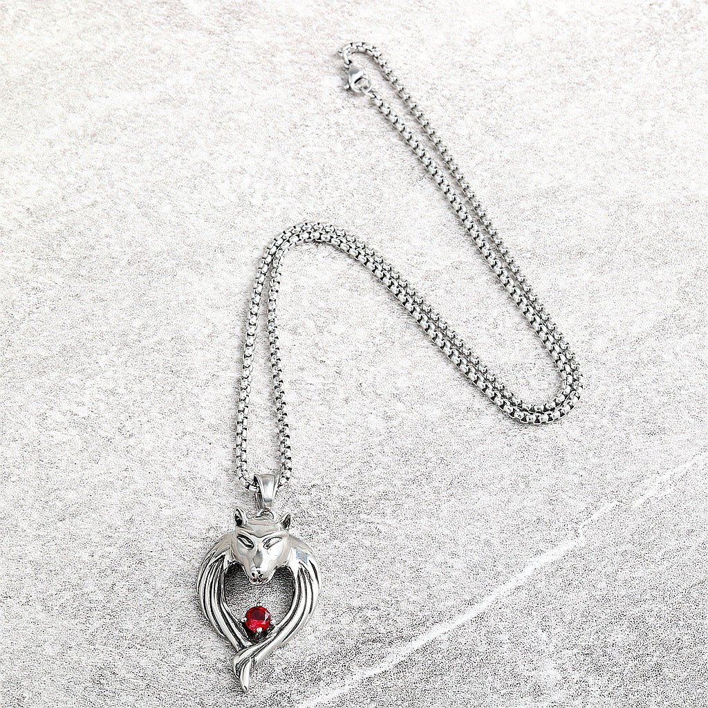 Punk Wolf Stainless Steel Men's Pendant Necklace