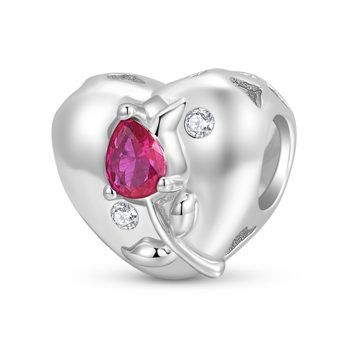 Planderful Everyday Genie Bracelet – Simple Rose Hollow Beads 925 Sterling Silver Inlaid Zircon Love Beads Jewelry Accessories