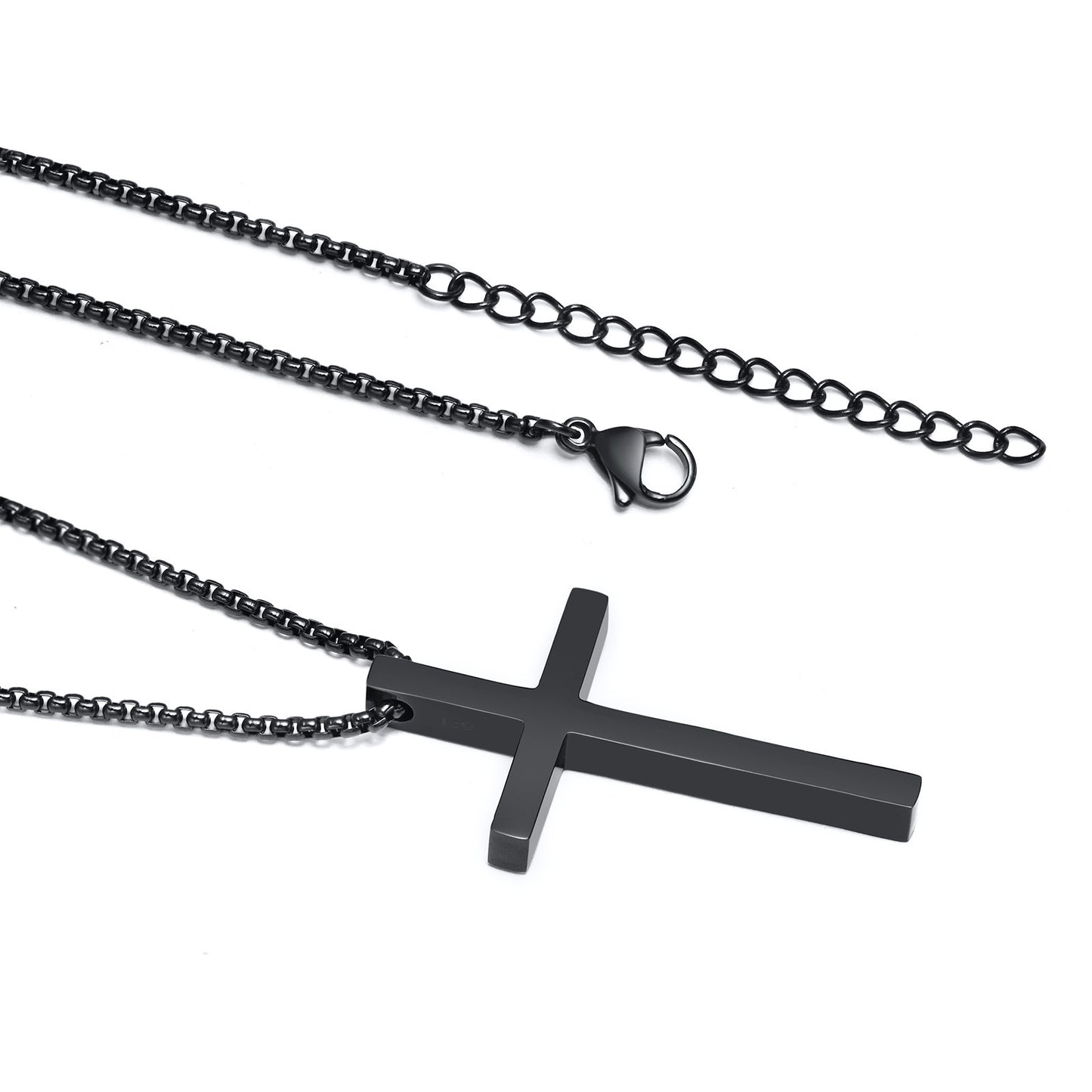 Stainless Steel Bare Cross Pearl Chain Necklace for Men and Women