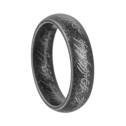 Planderful Lord Of The Rings Ring 6mm Ancient Silver Steel Retro Style For Men And Women With Protection Motif