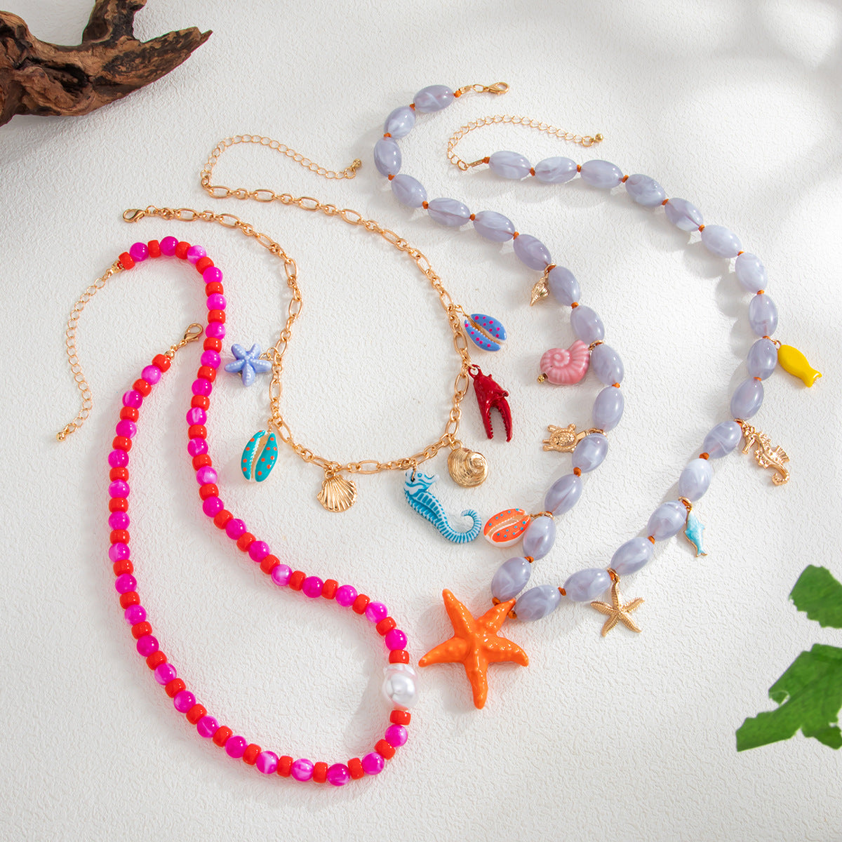 Dopamine Starfish & Seahorse Beaded Necklace