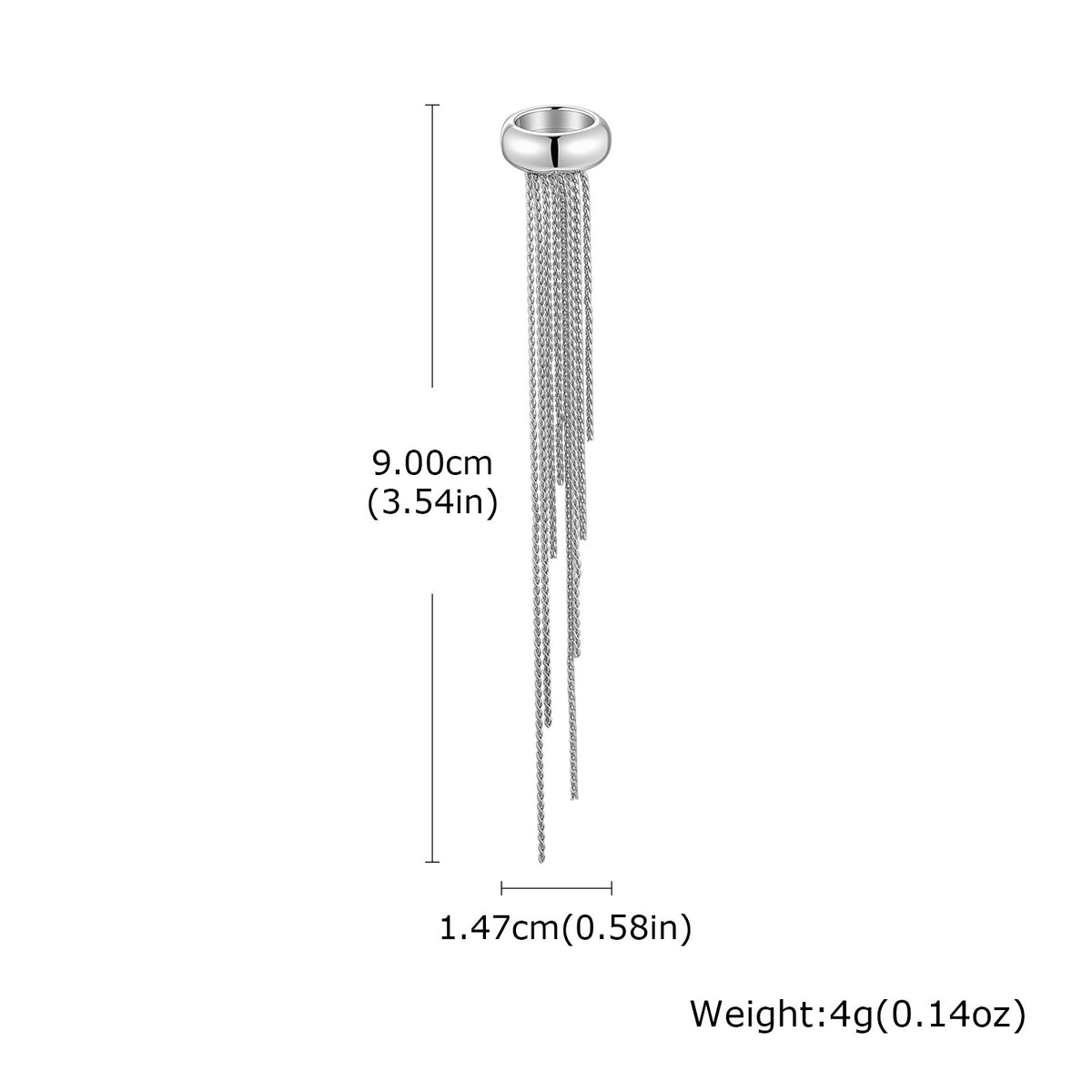 Chain Tassel Ear Cuff — Gold or Silver, Left or Right