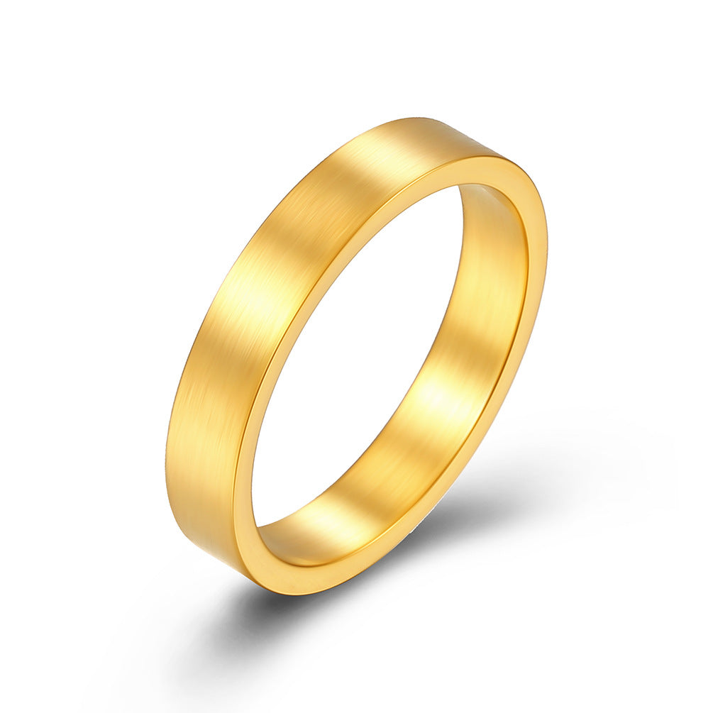 Planderful Titanium Steel Ring 4mm Matte Brushed Unisex Fade Resistant Jewelry For Men And Women Everyday Wear