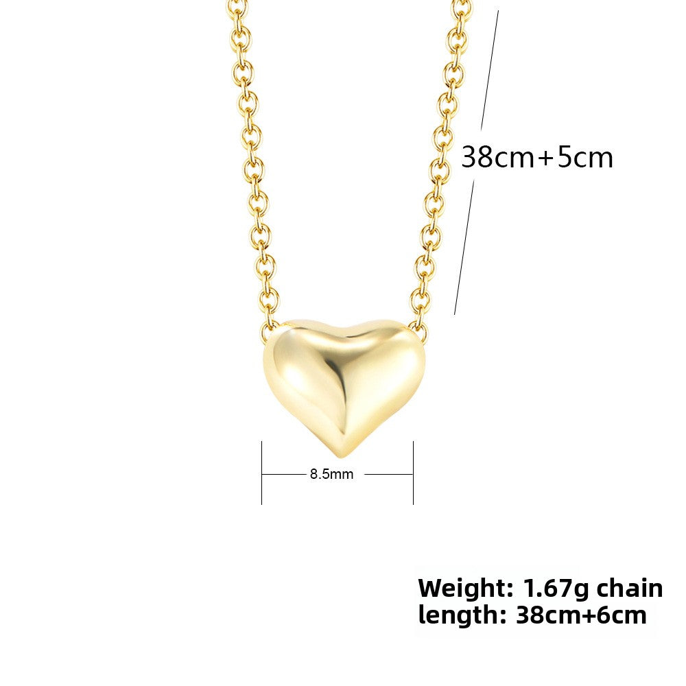 Personality Hollow Heart Necklace S925 Sterling Silver Love Style