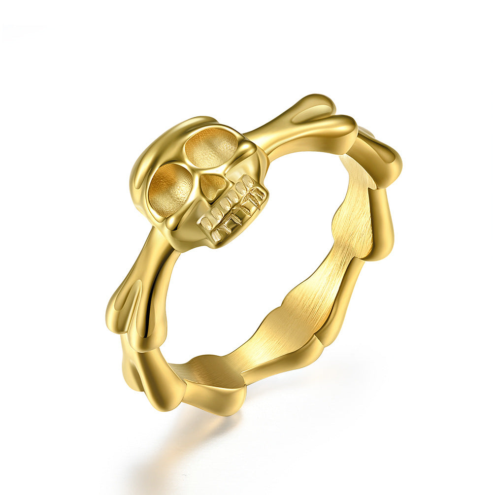 Planderful Skull Ring For Men Women Titanium Steel Punk Rock Motorcycle Style Bold Street Accessory