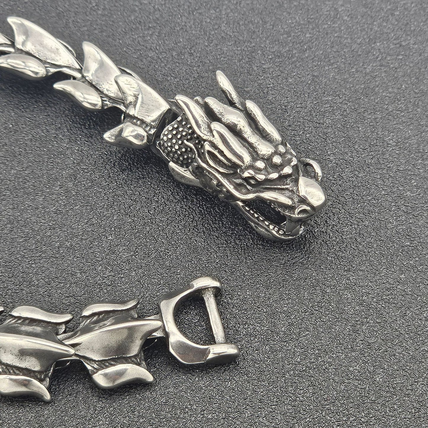 Planderful Titanium Steel Dragon Scale Bracelet For Men And Unisex Retro Keel Punk Style